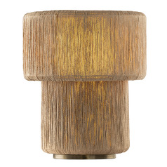 Troy Lighting Kenai Patina Brass LED Table Lamp with Drum Shade