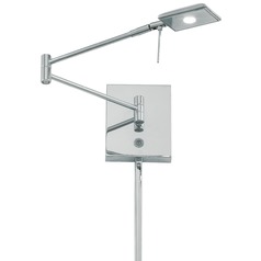 George's Reading Room LED Swing Arm Lamp in Chrome by George Kovacs