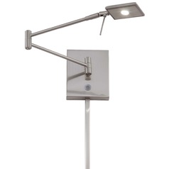 George's Reading Room LED Swing Arm Lamp in Brushed Nickel by George Kovacs