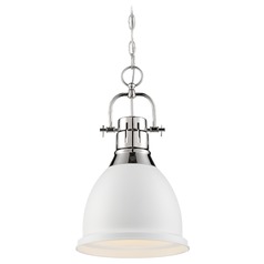 Watson Polished Nickel & White Pendant by Nuvo Lighting