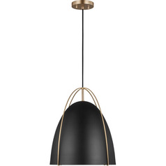 Norman 15.38-Inch Pendant in Satin Brass by Visual Comfort Studio
