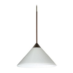 Besa Lighting Kona Bronze Mini-Pendant Light with Conical Shade