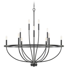 Greyson 12-Light Matte Black Chandelier by HomePlace by Capital Lighting