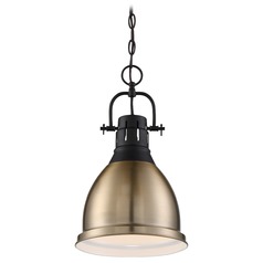 Watson Matte Black & Burnished Brass Pendant by Nuvo Lighting