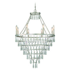 Crystorama Lighting Lucille Antique Silver Crystal Chandelier
