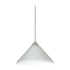 Besa Lighting Kona Satin Nickel Mini-Pendant Light with Conical Shade