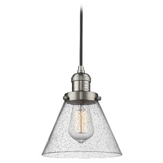 Large Cone Brushed Satin Nickel Mini Pendant by Innovations Lighting