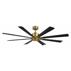 Modern Forms Size Matters Soft Brass & Matte Black Ceiling Fan Without Light