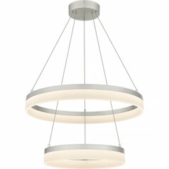 Cohen 2-Tier LED Pendant in Brushed Nickel by Quoizel Lighting