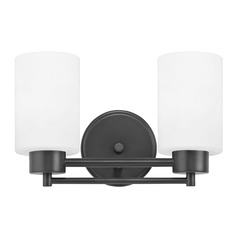 Modern Bathroom Light White Glass Black 2 Lt