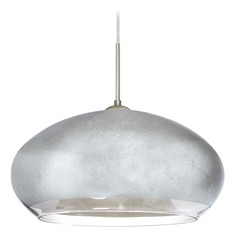 Besa Lighting Brio Satin Nickel LED Pendant Light with Oblong Shade
