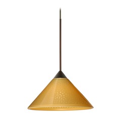 Besa Lighting Kona Bronze Mini-Pendant Light with Conical Shade