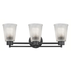 Prismatic Glass Modern Bathroom Light Black 3 Lt