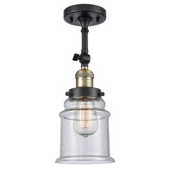 Canton Black Antique Brass Semi-Flush Mount by Innovations Lighting