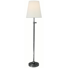 Visual Comfort Signature Collection Bryant Antique Silver Table Lamp with Conical Shade