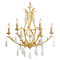 Prosecco Gold Leaf Chandelier by Corbett Lighting
