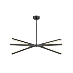 Rae Small LED Linear Chandelier in Jetted Black by Fredrick Ramond