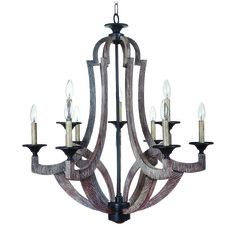 Winton 30-Inch Chandelier in Weathered Pine by Craftmade Lighting