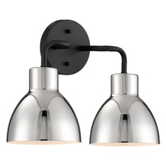 Sloan Matte Black & Polished Nickel Bathroom Light by Nuvo Lighting