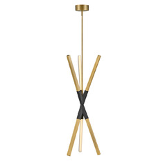 Rae LED Pendant in Lacquered Brass & Black by Fredrick Ramond