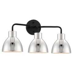 Sloan Matte Black & Polished Nickel Bathroom Light by Nuvo Lighting