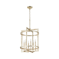 Merrick 6-Light Entry Light in Aged Silver Leaf by Quorum Lighting