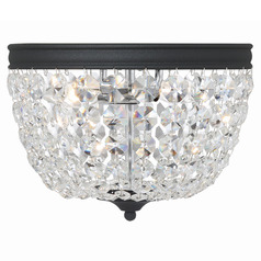 Crystorama Lighting Nola Black Forged Flushmount Light