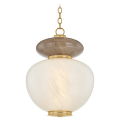 Corbett Lighting Syros Vintage Brass & Dark Bronze LED Pendant Light with Oblong Shade