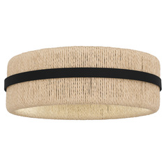 Quoizel Lighting Maeve Matte Black & Ivory Rope Flushmount Light