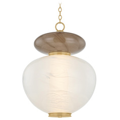 Corbett Lighting Syros Vintage Brass & Dark Bronze LED Pendant Light with Oblong Shade