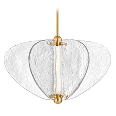 Corbett Lighting Freya Vintage Brass LED Pendant Light with Cylindrical Shade