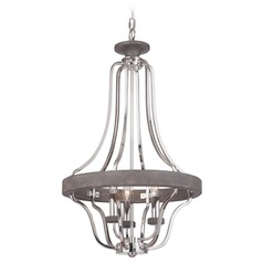 Ashwood 33.41-Inch High Pendant in Polished Nickel & Greywood by Craftmade Lighting