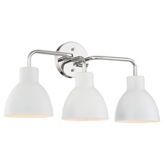 Sloan Polished Nickel & White Bathroom Light by Nuvo Lighting