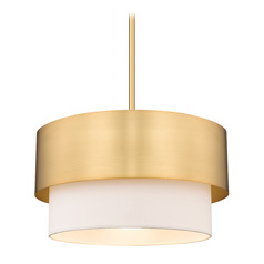 Z-Lite Counterpoint Modern Gold Pendant Light with Drum Shade