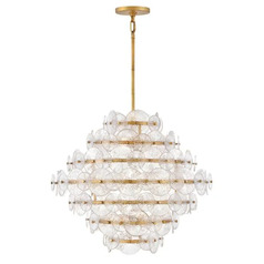Rene 28.50-Inch Chandelier in Distressed Brass by Fredrick Ramond
