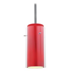 Modern Mini Pendant with Red Glass by Access Lighting