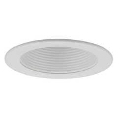 White Stepped Baffle Trim for 4-Inch Recessed Cans