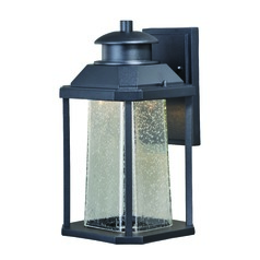 Seeded Glass LED Outdoor Wall Light Black by Vaxcel Lighting
