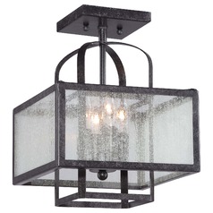 Seeded Glass Semi-Flush Mount Bronze by Minka Lavery