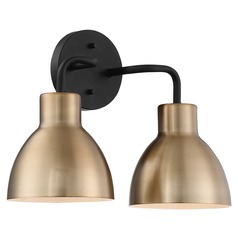 Sloan Matte Black & Burnished Brass Bathroom Light by Nuvo Lighting