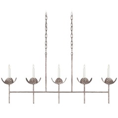 Julie Neill Illana Linear Chandelier in Silver Leaf by Visual Comfort Signature