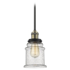 Canton Black Antique Brass Mini Pendant by Innovations Lighting
