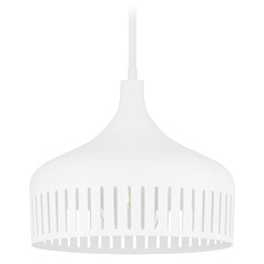 Quoizel Lighting Keagan Matte White Pendant Light with Bowl / Dome Shade