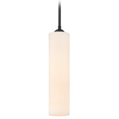 Black Mini-Pendant with White Glass