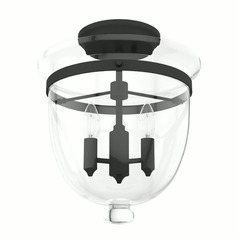 Hunter Fan Company Belltown Natural Black Iron Semi-Flushmount Light