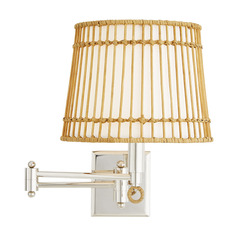 Sea Island Sconce in Polished Nickel & Rattan by Arteriors Home