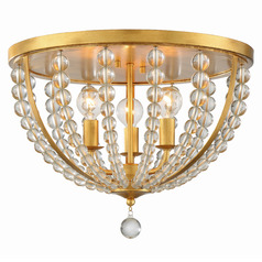 Crystorama Lighting Roxy Antique Gold Flushmount Light