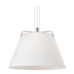 Devin Pendant in Polished Nickel & White by Visual Comfort Modern