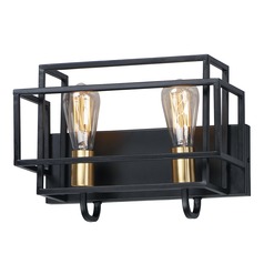 Liner Black & Satin Brass Bathroom Light by Maxim Lighting