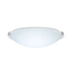Flushmount Light White Glass Polished Nickel by Besa Lighting